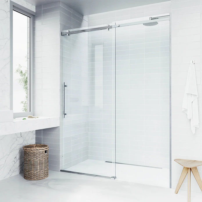 VIGO Luca Adjustable Frameless 60 in. Sliding Shower Door