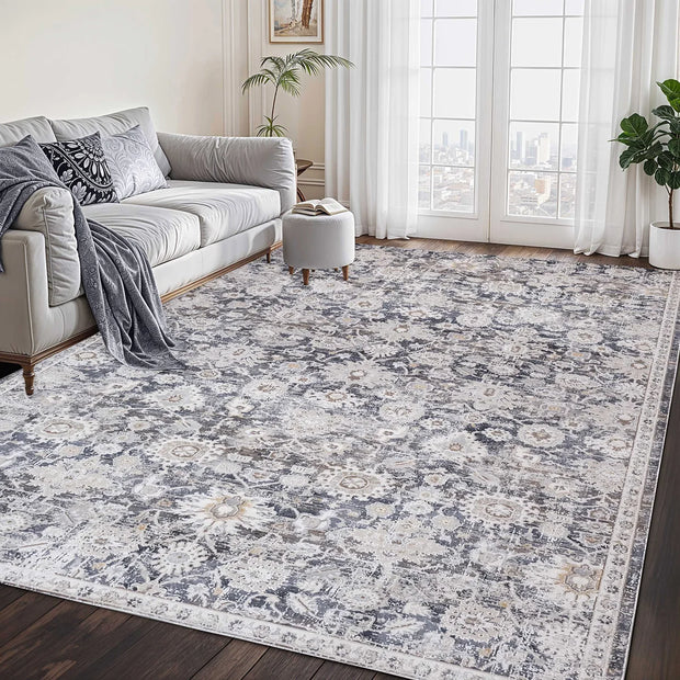 Roots Home Oak Bay Collection Paisley Charcoal Indoor Area Rug