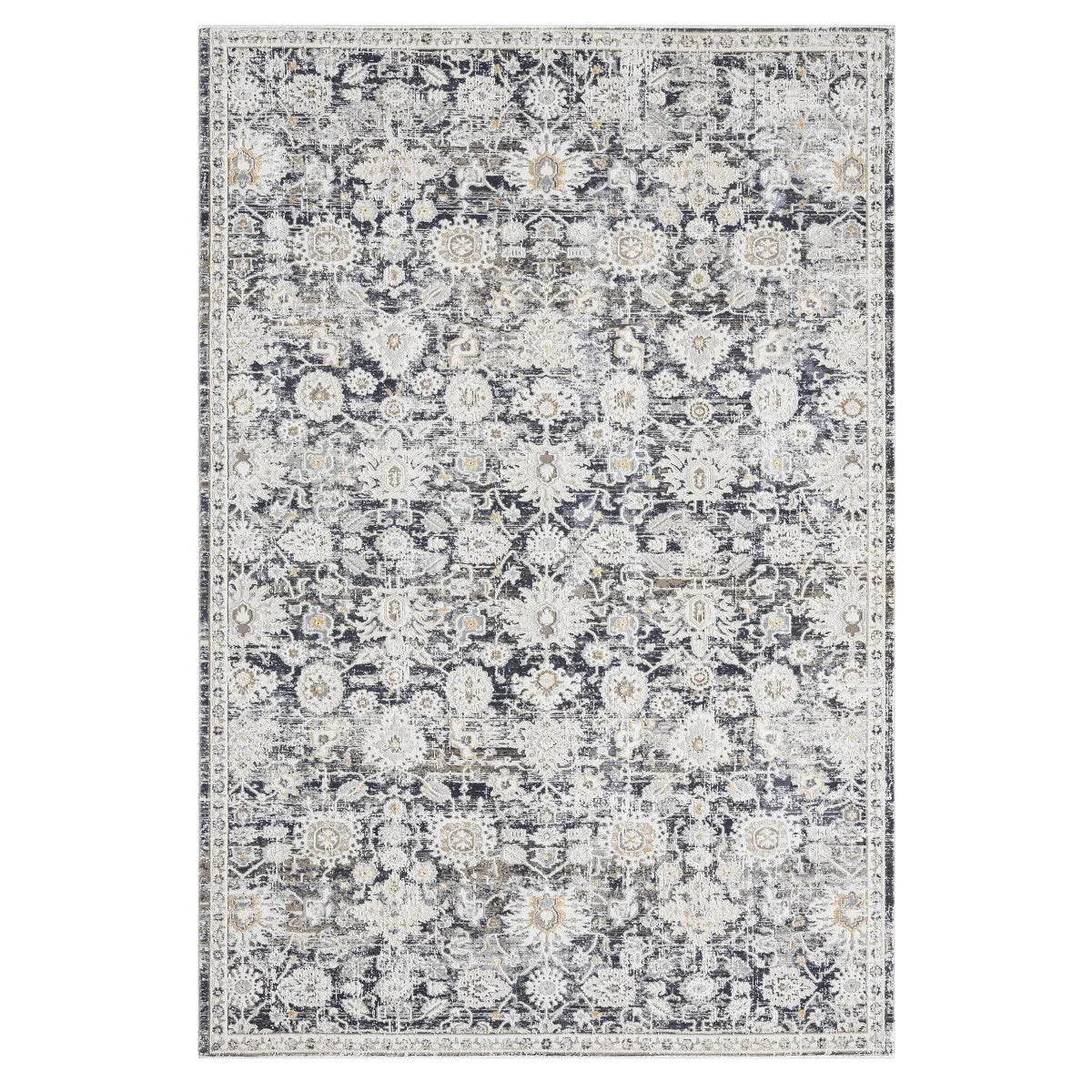 Roots Home Oak Bay Collection Paisley Charcoal Indoor Area Rug