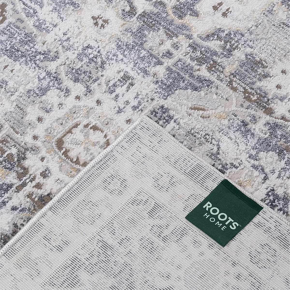 Roots Home Oak Bay Collection Paisley Charcoal Indoor Area Rug