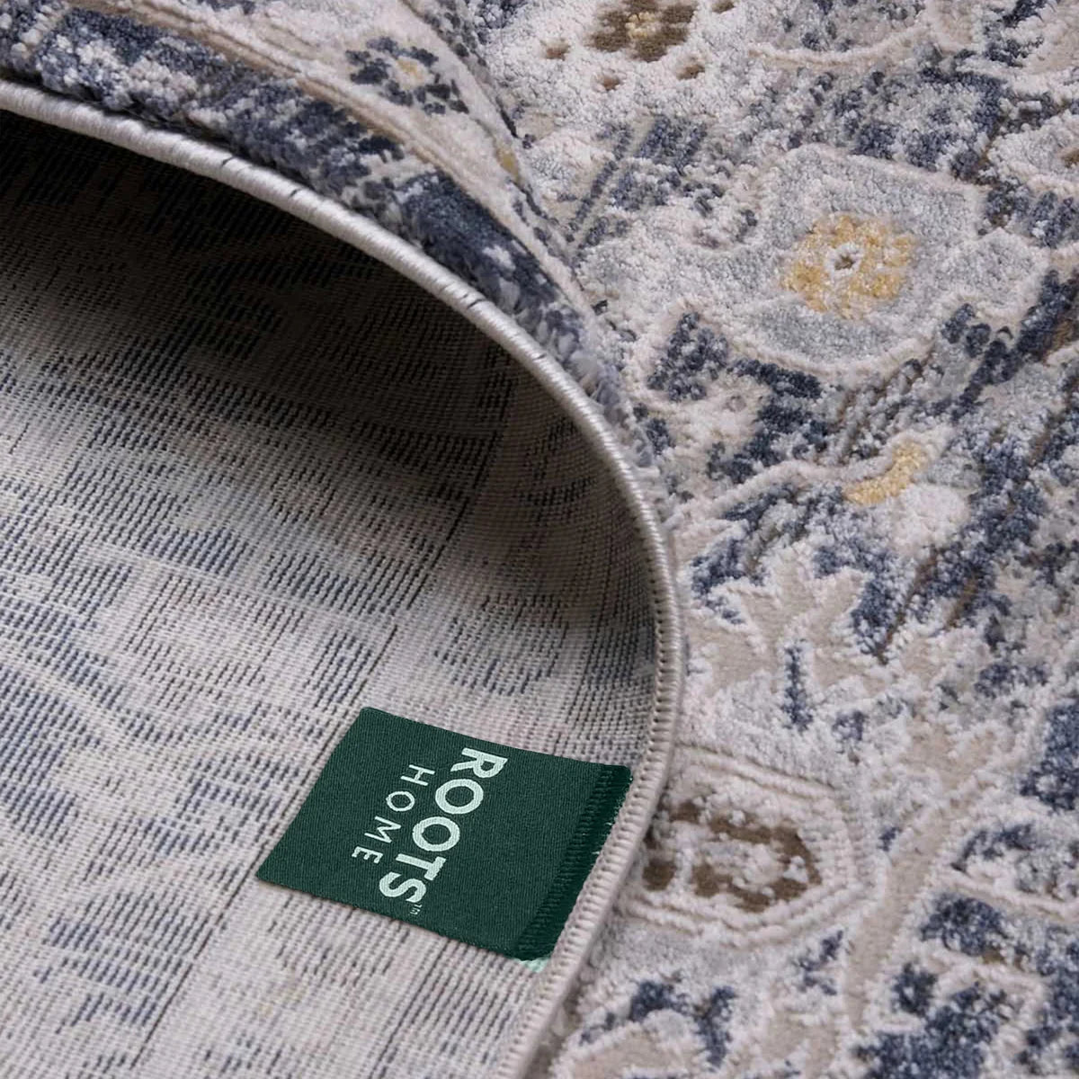 Roots Home Oak Bay Collection Paisley Charcoal Indoor Area Rug