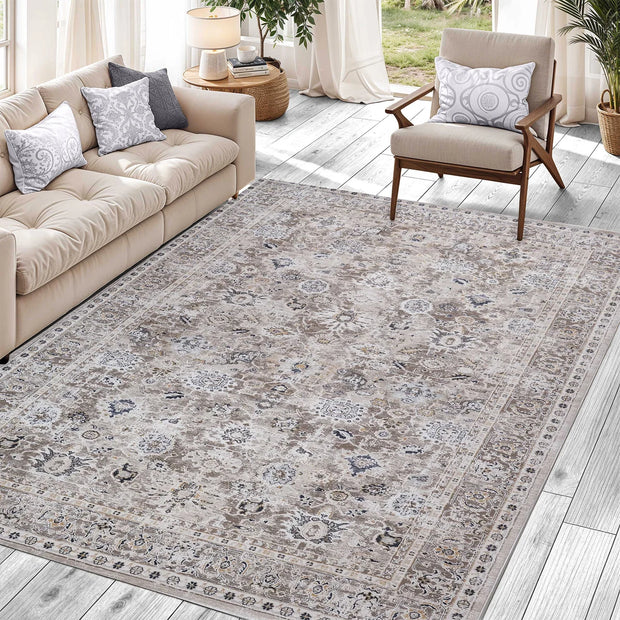 Roots Home Oak Bay Collection Paisley Beige Indoor Area Rug