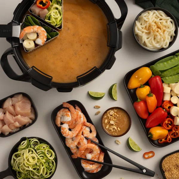 Fondussimo Electric Fondue Set with 6 Perforated Baskets