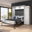 Bestar Avalon Queen Wall Bed with one storage closet, High Gloss White