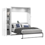 Bestar Avalon Queen Wall Bed with one storage closet, High Gloss White