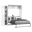 Bestar Avalon Queen Wall Bed with one storage closet, High Gloss White