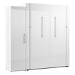 Bestar Avalon Queen Wall Bed with one storage closet, High Gloss White