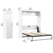 Bestar Avalon Queen Wall Bed with one storage closet, High Gloss White