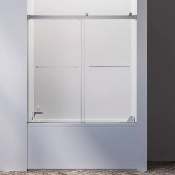 Hydro Vision Kronos 60 in. Frameless Reversible Bypass Bathtub Door