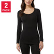 32 Degrees Women's Eco Heat Long Sleeve Baselayer Top, 2-pack