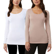 32 Degrees Women's Eco Heat Long Sleeve Baselayer Top, 2-pack
