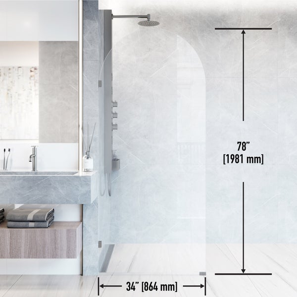 VIGO Arden 34 in. × 78 in. Shower Screen