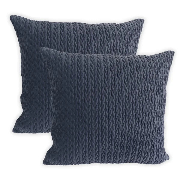 Home Retreat - Quilted Velvet Decorative Cushion Cover Only, 2-pack
