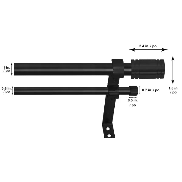 Versailles Imperial Ringlets Finial Double Curtain Rod Set