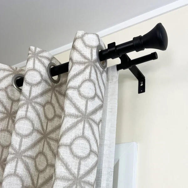 Versailles Imperial Flare Finial Double Curtain Rod Set