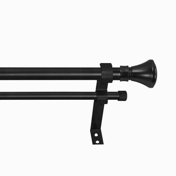 Versailles Imperial Flare Finial Double Curtain Rod Set