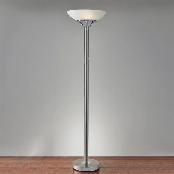 Expo Floor Lamp, Brushed Steel