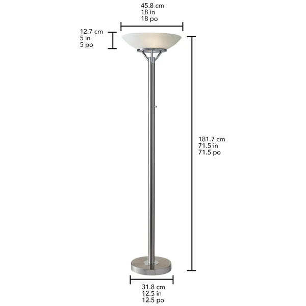Expo Floor Lamp, Brushed Steel