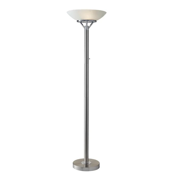 Expo Floor Lamp, Brushed Steel