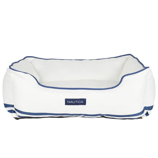 Nautica Twill Sofa Style Pet Bed - White