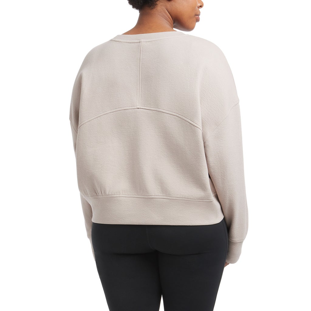 Danskin Women's Wave Jacquard Long Sleeve Crew