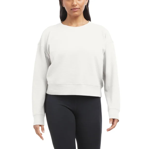 Danskin Women's Wave Jacquard Long Sleeve Crew