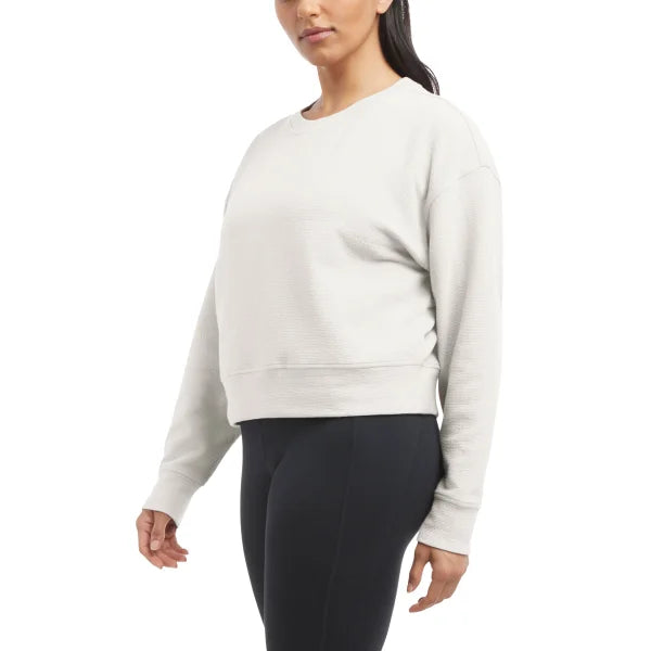 Danskin Women's Wave Jacquard Long Sleeve Crew