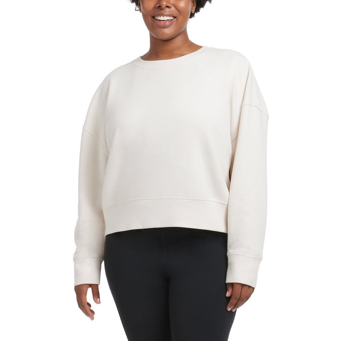 Danskin Women's Wave Jacquard Long Sleeve Crew