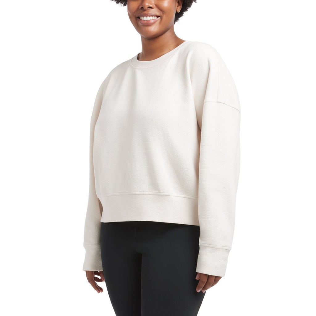 Danskin Women's Wave Jacquard Long Sleeve Crew