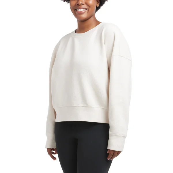 Danskin Women's Wave Jacquard Long Sleeve Crew