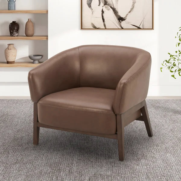 Aiden & Ivy Top-grain Leather Armchair