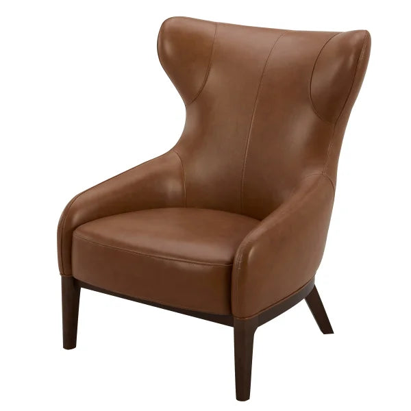 Aiden & Ivy Top-grain Leather Wingback Armchair