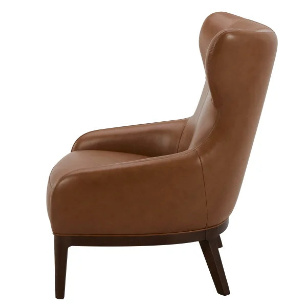 Aiden & Ivy Top-grain Leather Wingback Armchair