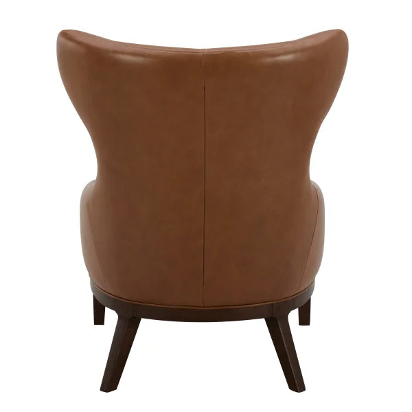 Aiden & Ivy Top-grain Leather Wingback Armchair