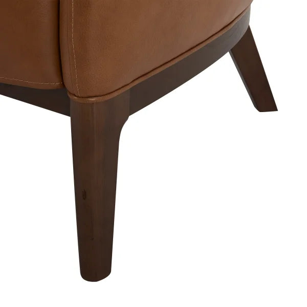 Aiden & Ivy Top-grain Leather Wingback Armchair