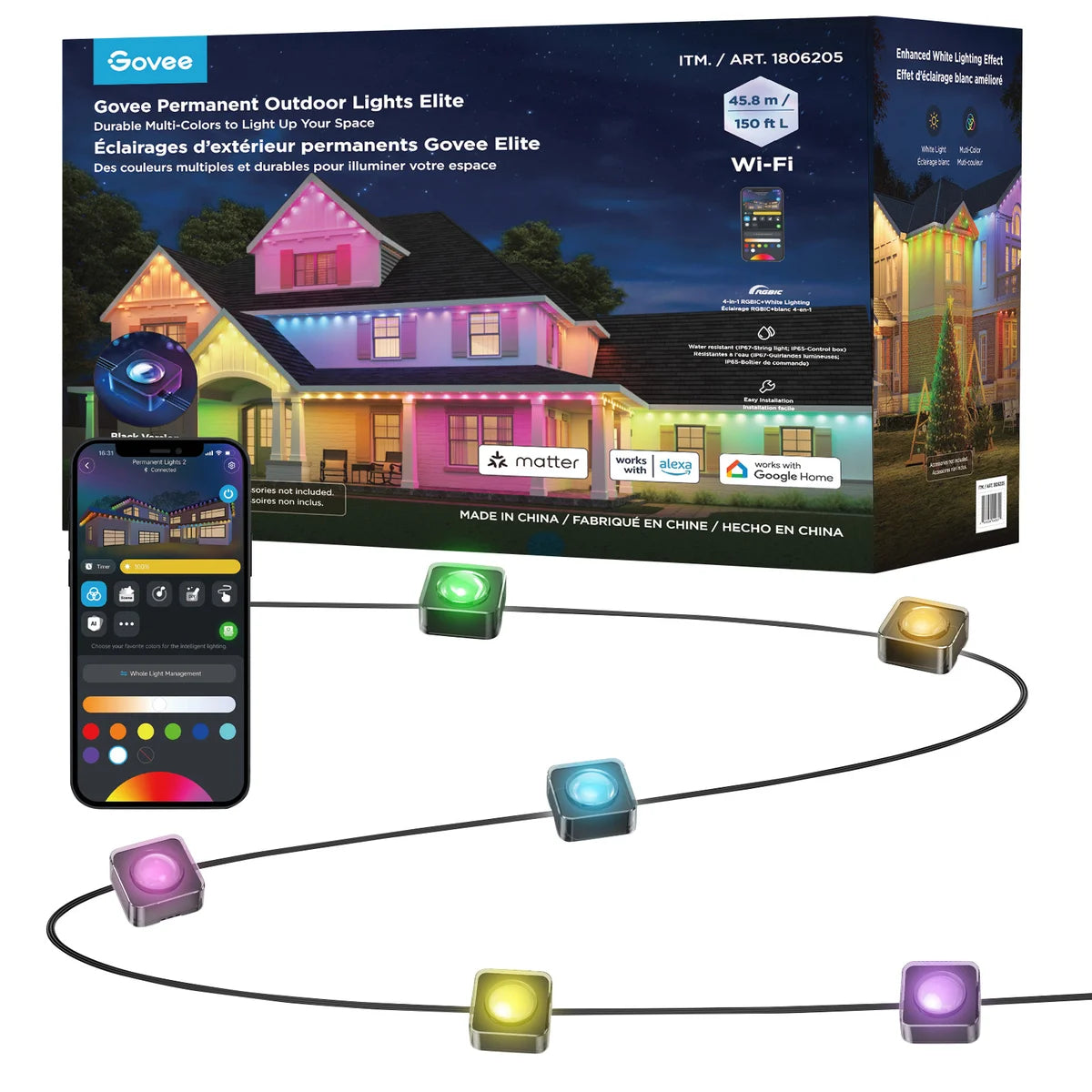 Govee Permanent Outdoor Lights Elite, 150 FT