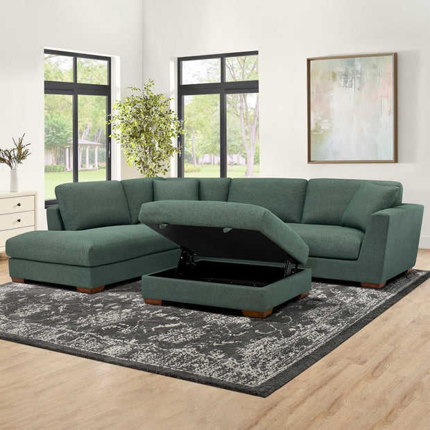 Henredon Larkin House 2-piece Left-hand Facing Fabric Sectional with Storage Ottoman