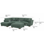 Henredon Larkin House 2-piece Left-hand Facing Fabric Sectional with Storage Ottoman