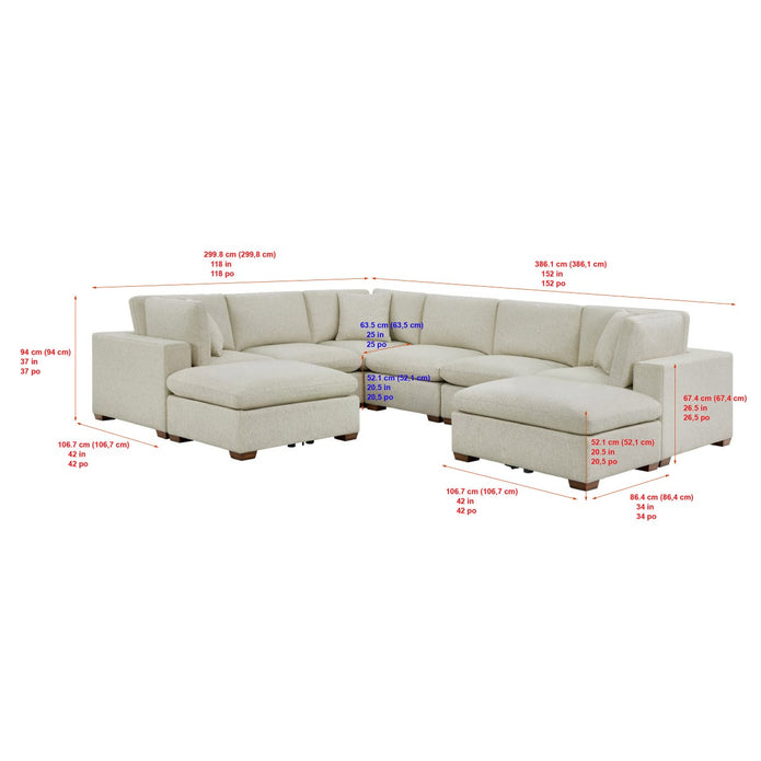 Thomasville Lowell 8-piece Fabric Modular Sectional