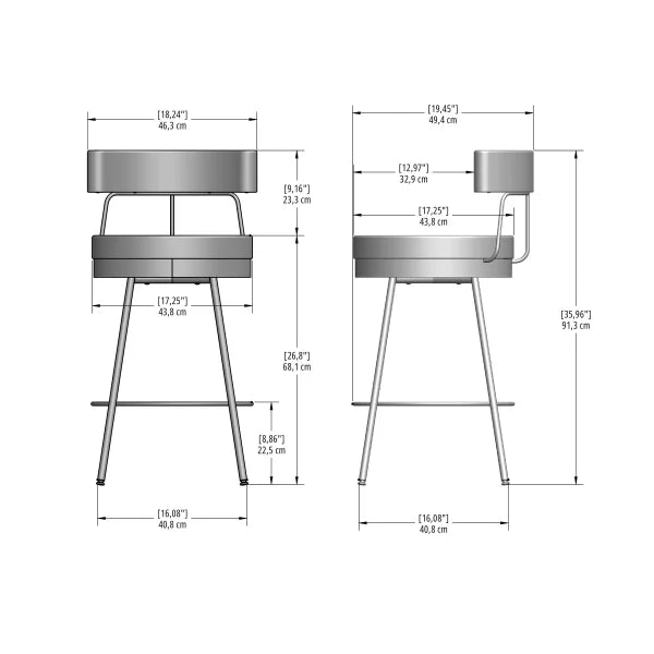 Amisco Urbana Swivel Counter Stool