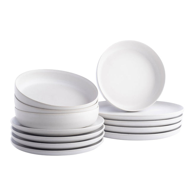 Stone Lain Macchio Stoneware Dinnerware Set, 12-pieces