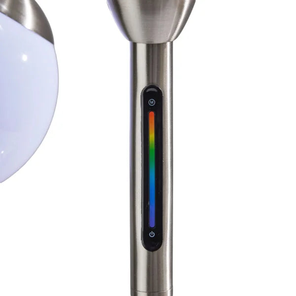 Phoebe LED Floor Lamp, Brushed Steel