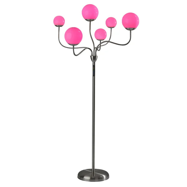 Phoebe LED Floor Lamp, Brushed Steel