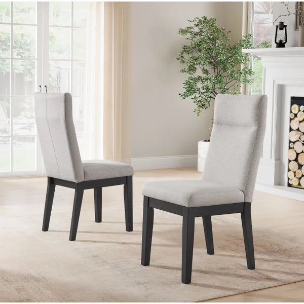 Kaelyn Black and Beige Dining Chair, 2-pack