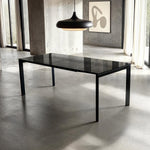 Mobital Host 149.9 cm (59 in.) Extendable Dining Table with Grey Glass Top
