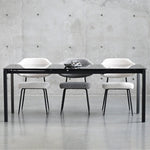 Mobital Host 149.9 cm (59 in.) Extendable Dining Table with Grey Glass Top