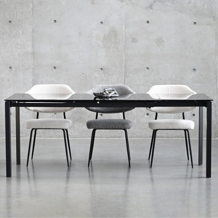 Mobital Host 149.9 cm (59 in.) Extendable Dining Table with Grey Glass Top