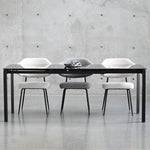 Mobital Host 149.9 cm (59 in.) Extendable Dining Table with Grey Glass Top