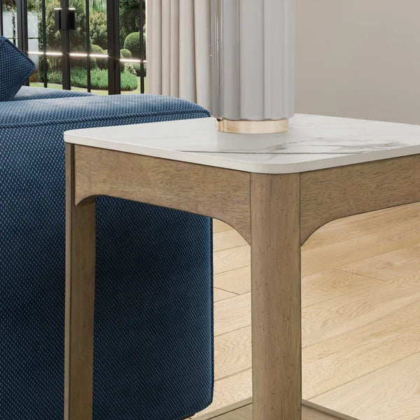Loxley Rowe Mindi Stone Top End Table