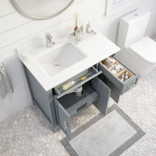 Studio Bathe Thomson Vanity with Power Bar, Oxford Grey